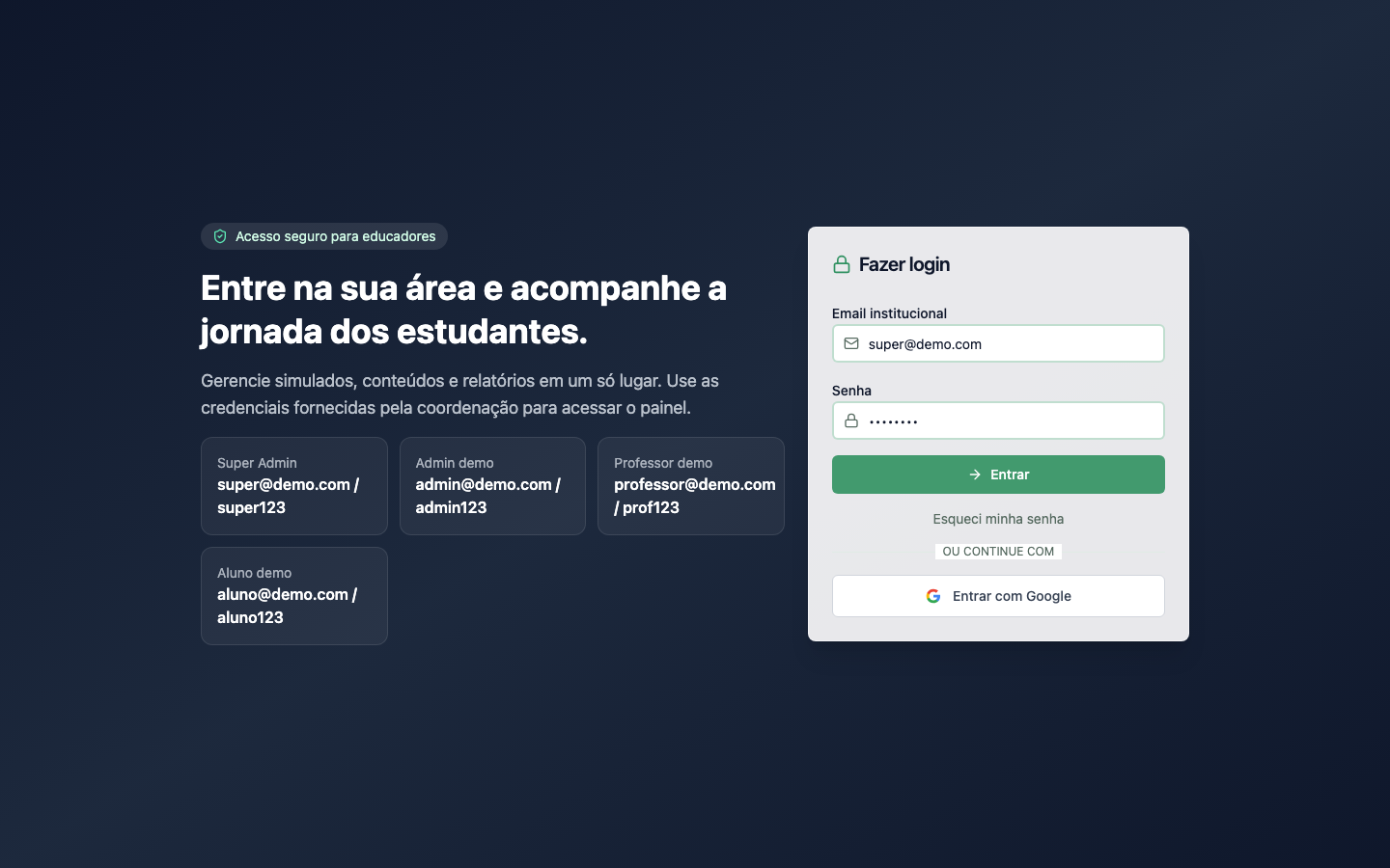 Lista de estudantes com filtros de busca e opcoes de ordenacao